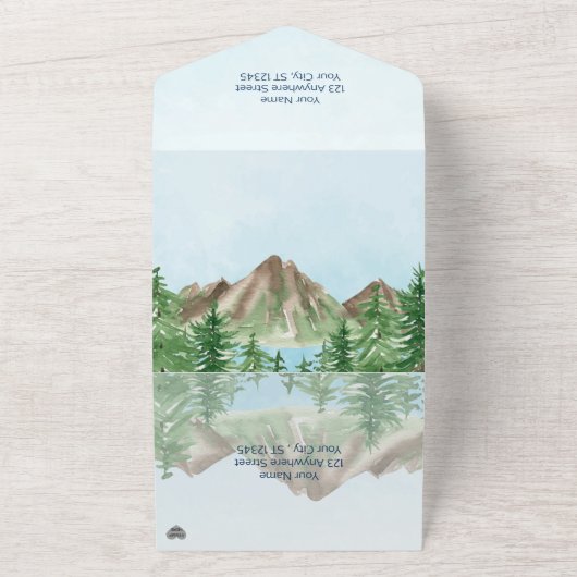 Mountain Lake All in One Wedding Invitation (Dehors)