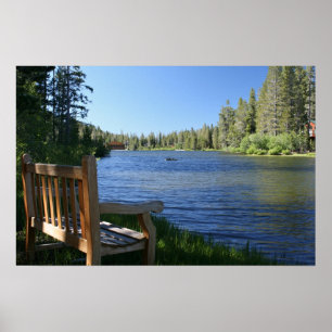 Mountain Lake, Bench Poster