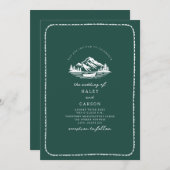 Mountain Lake Canoe Wedding Kaart (Voorkant / Achterkant)