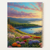 Mountain Lake Flowers Colorful Art (Dos)