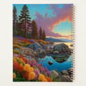 Mountain Lake Flowers Colorful Art (Dos)