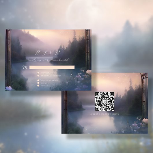 Mountain Lake Forest sterren etherische rustieke b RSVP Kaartje