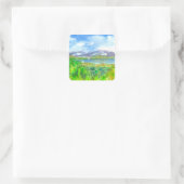 Mountain Lake House Vierkante Sticker (Tas)