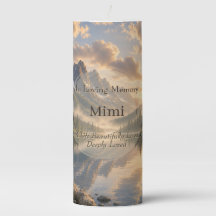 Mountain Lake In Loving Memory Kaars | Op Maat Gem