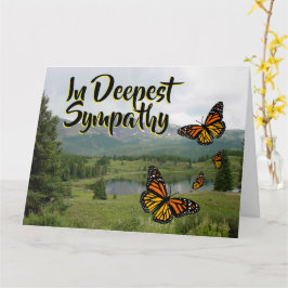 Mountain Lake Monarch Butterflies Sympathy Card Kaart
