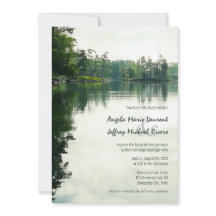 Mountain Lake reflectie rustieke bruiloft uitnodig