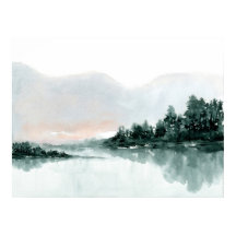 Mountain Lake Reflectie Waterverf
