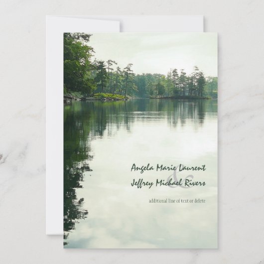 Mountain Lake réflexion faire-part de mariage rust (Dos)