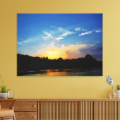Mountain Lake Sunset Canvas Afdruk (Insitu (Woonkamer))