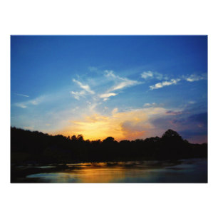 Mountain Lake Sunset Foto Afdruk