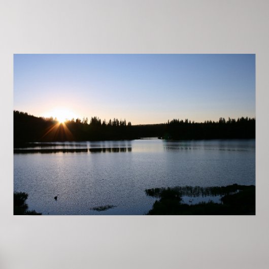 Mountain Lake, Sunset Poster (Voorkant)
