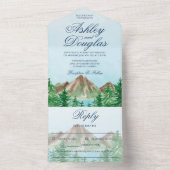 Mountain Lake tout en un mariage Invitations (À l'intérieur)