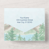 Mountain Lake tout en un mariage Invitations (Verso)