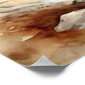 Mountain Lake Waterverf Schilderij Art Print (Hoek)