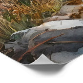 Mountain Lake Waterverf Schilderij Art Print (Hoek)