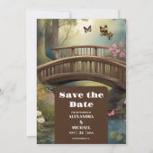 Mountain Lake Waterverf Tree Bruiloft Save The Date (Voorkant)