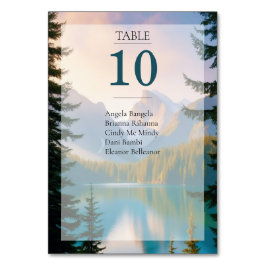 Mountain Lake Wedding Guest List Tafel Kaart