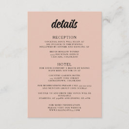 Mountain Lake Wedding Informatiekaartje