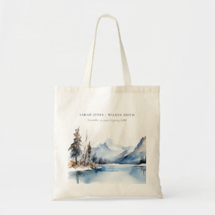 Mountain Lake Winter Sneeuw Landschap Wedding Tote Bag