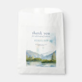 Mountain Lakeside Waterverf Dusty Blue Hartelijk d Bedankzakje (Voorkant)