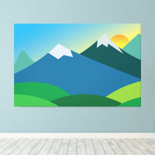 Mountain Landscape ontwerp Canvas Afdruk (Insitu (Houten vloer))