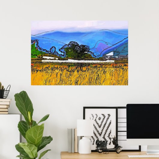 MOUNTAIN LANDSCAPE POSTER (Thuiskantoor)