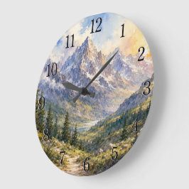 Mountain Landscape Wall Clock — Nature-Inspired De Grote Klok