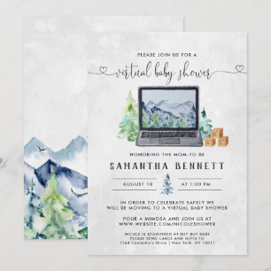 Mountain Laptop Virtuele Baby Shower Kaart