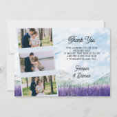 Mountain Lavendel 4 foto bruiloft Bedankkaart (Voorkant)