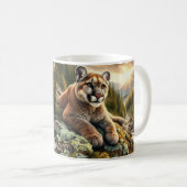 Mountain Lion Big Cat Coffee Mug (Devant droit)