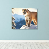 Mountain Lion Canvas Kunst (Insitu (Houten vloer))