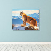Mountain Lion Canvas Kunst (Insitu (Houten vloer))
