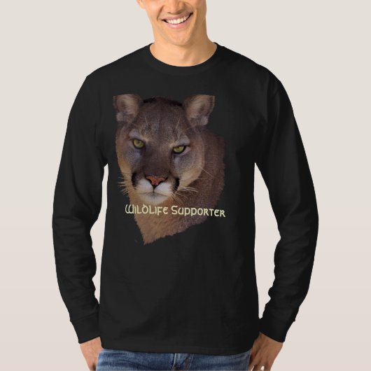 MOUNTAIN LION Cougar, Big Cat Wildlife Shirt (Voorkant)
