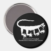 Mountain Lion Petroglyph Magneet (Voorkant / Achterkant)