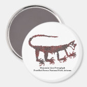 Mountain Lion Petroglyph Magneet (Voorkant / Achterkant)