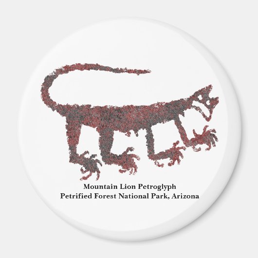 Mountain Lion Petroglyph Magneet (Voorkant)