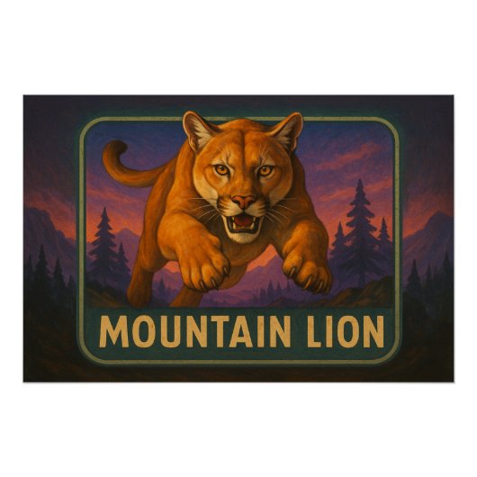 Mountain Lion Poster Perfect Poster (Voorkant)