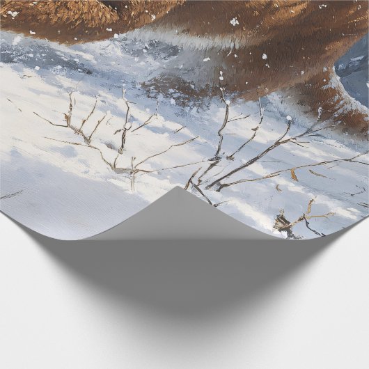 Mountain Lion Prowling in de sneeuw Decoupage Cadeaupapier (Hoek)