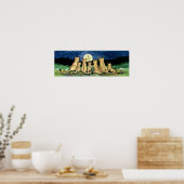 Mountain Lion Puma Cat Cubs Art Poster Cube Marine (Cuisine)