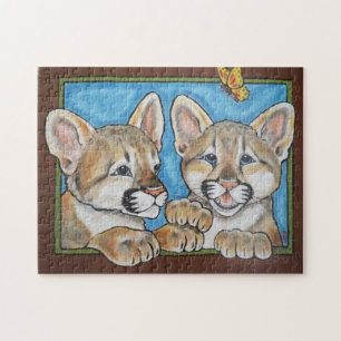 Mountain Lion Puma Cub Cute Jigzaag Puzzle Legpuzzel