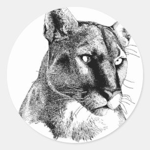 Mountain Lion Ronde Sticker