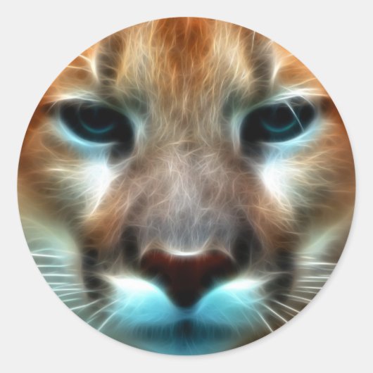 Mountain Lion Ronde Sticker (Voorkant)