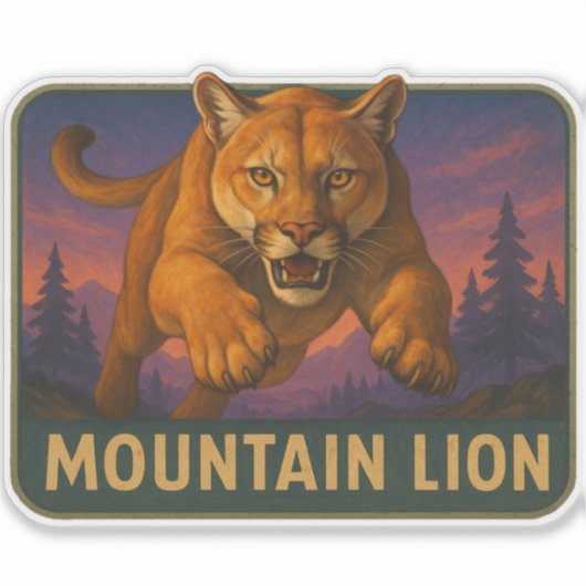 Mountain Lion Sticker (Voorkant)