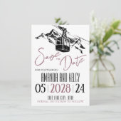 Mountain Love Mauve Save The Date (Staand voorkant)
