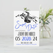 Mountain Love Royal Blue Save The Date (Staand voorkant)