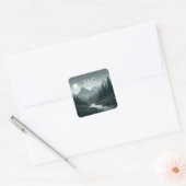 Mountain Magic Initialen Vierkante Sticker (Envelop)