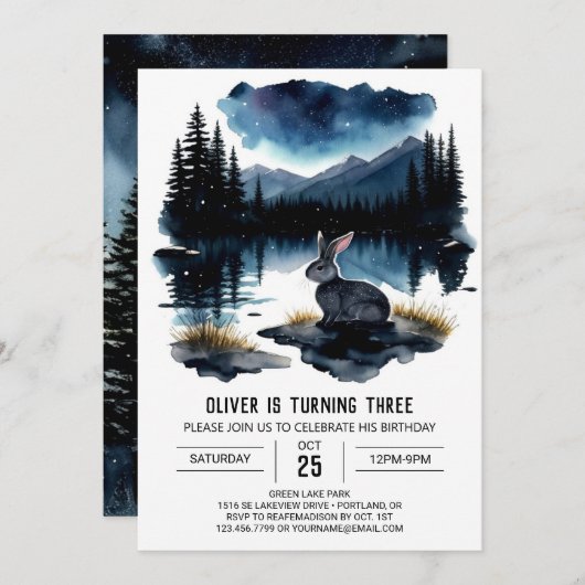 Mountain Magic Invitation Anniversaire (Devant / Derrière)