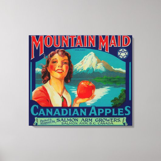 Mountain Maid Apple LabelCanada Canvas Afdruk (Voorkant)