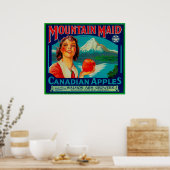 Mountain Maid Apple LabelCanada Poster (Keuken)