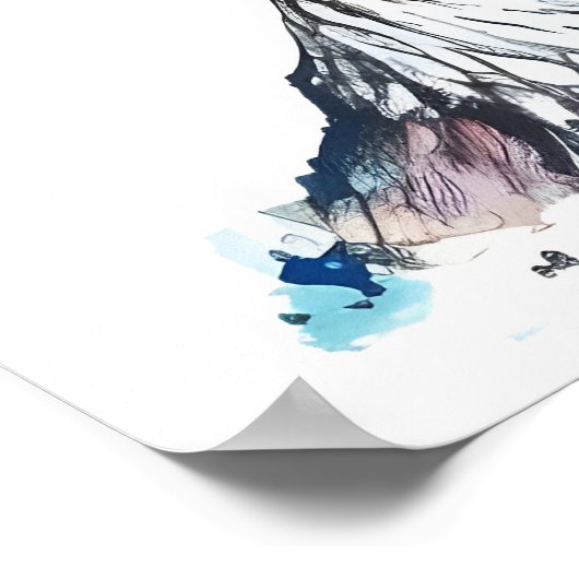 Mountain Majesty Eagle Waterverf Poster (Hoek)